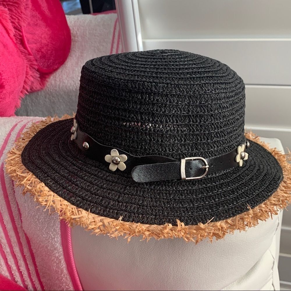 Funky Flowers Straw Band Fedora Floppy Beach Summer Hat Panama Resort‎ Vacation